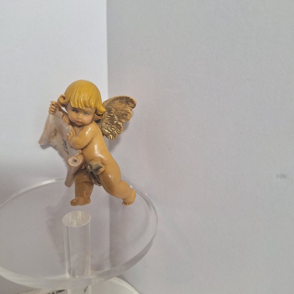 Simonette Depose Italy Cherub Angel Ornament Christmas 1987 Lisa Name Scroll - Picture 4 of 9